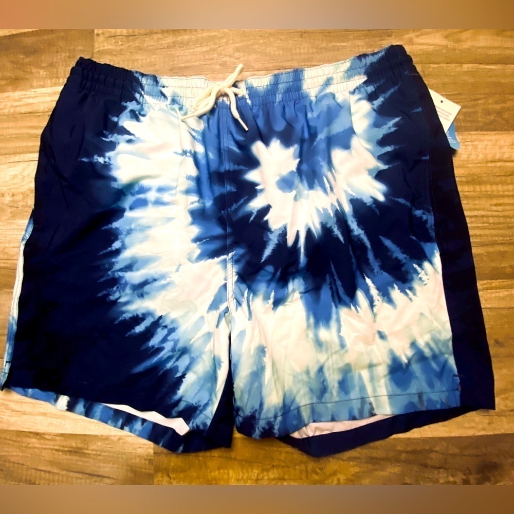 Wave Zone Swim Shorts Men's Small Polyester Blend Tie Dye Drawstring Sz XL